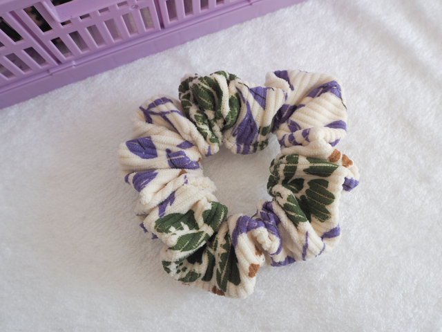 Chouchou moyen ✿ côtelé fleur