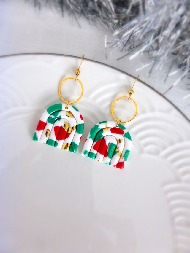 Boucles d'oreilles arc-en-ciel - Noël en Boucles