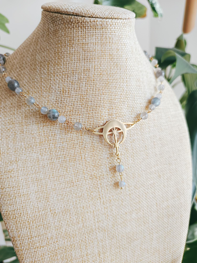 COLLIER - COSMIC VIBES (doré/labradorite)