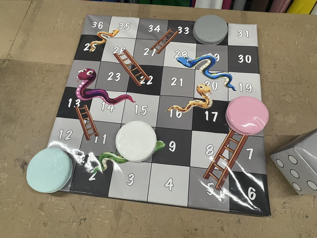 Snakes and Ladders Grey (4ft x 4ft) 