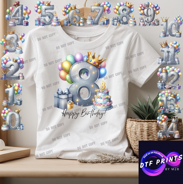 Silver Birthday numbers (Tell us the number at checkout)