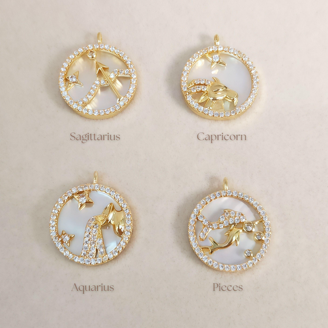 MOTHER OF PEARL ZODIAC NECKLACE