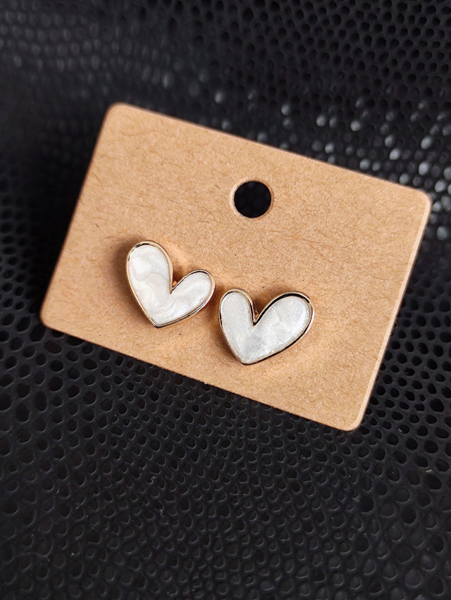 Edelstahl Ohrstecker | Herz gefüllt | Gold  