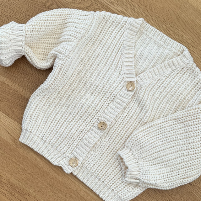 Chunky Knit Cream Cardigan