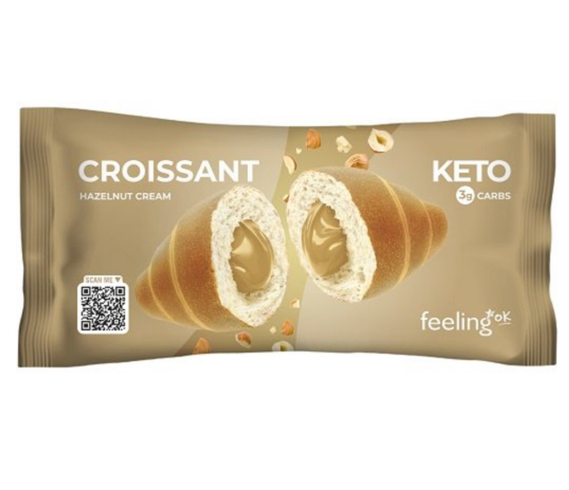 Croissant keto ripieno di crema alla nocciola 50 g