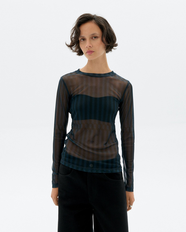 THINKING MU ESQUE BLUE TERE TOP