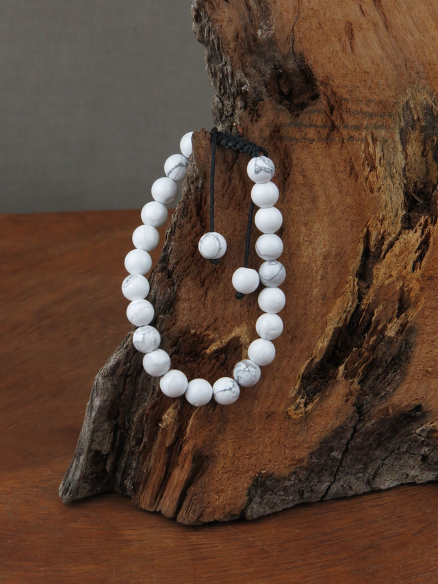 Bracelet en Howlite blanche