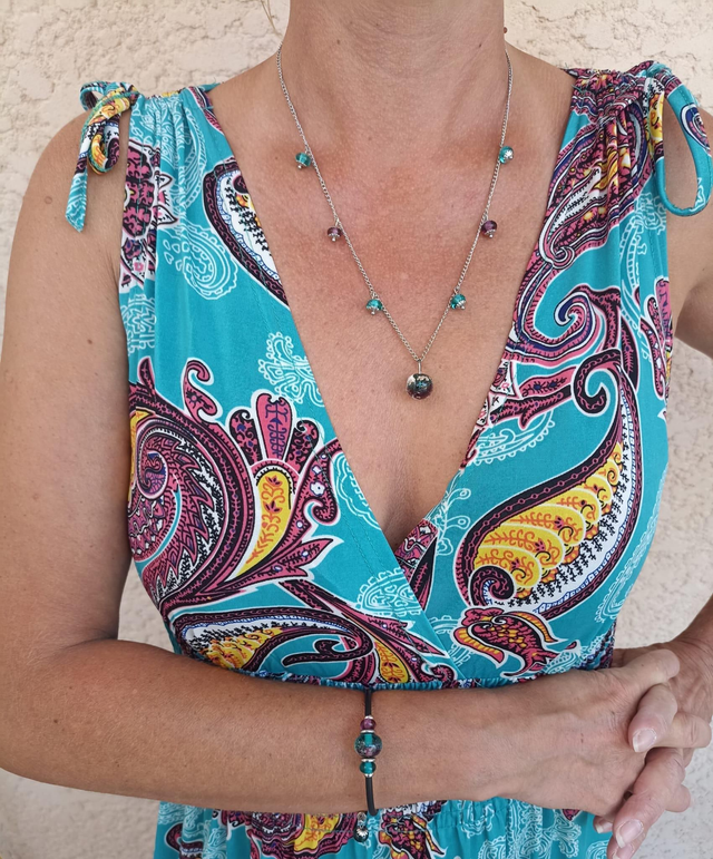 Collier en verre nuancé