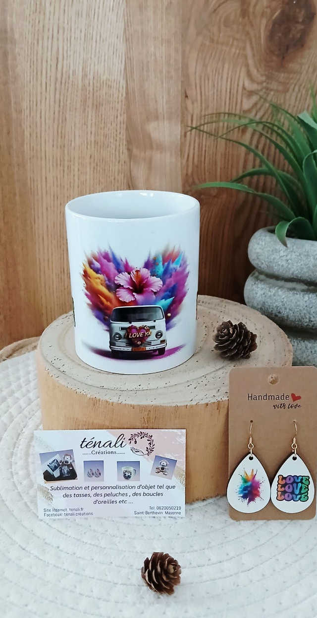 Box S : Tasse + Boucle d'oreilles "Van" 