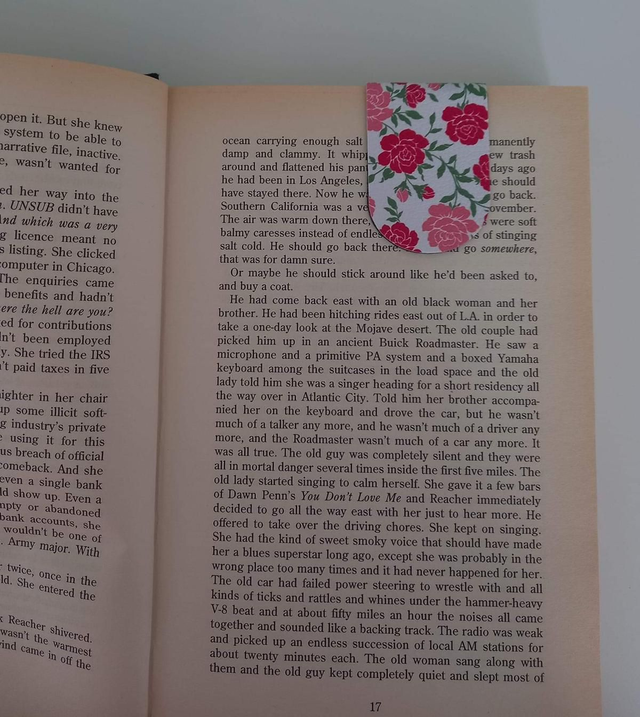 Faux Leather Floral Magnetic Bookmark 