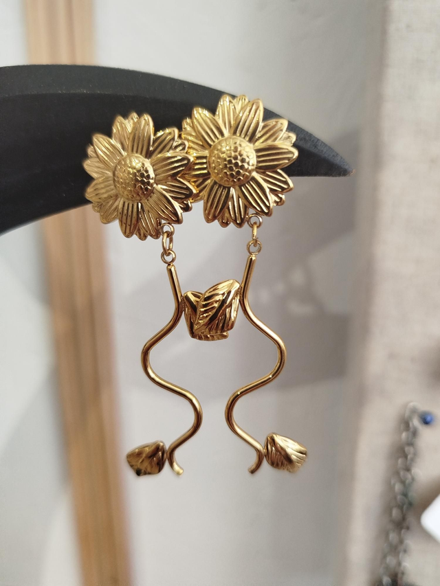 Boucle d&#039;oreille florale pendantes 