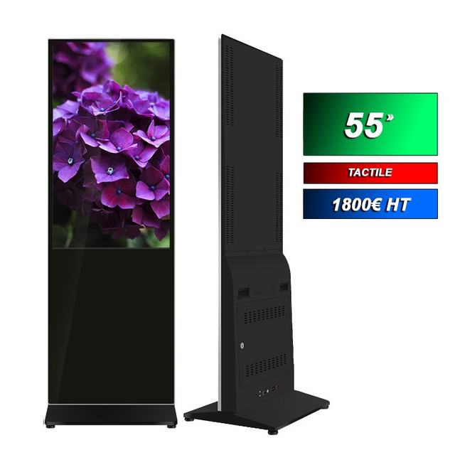 Totem publicitaire multimédia - 2K FULL HD - 55" - [ Tactile ]