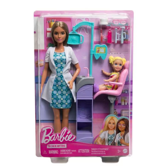 Barbie Profesiones Set de Juego Dentista Cabello Castaño