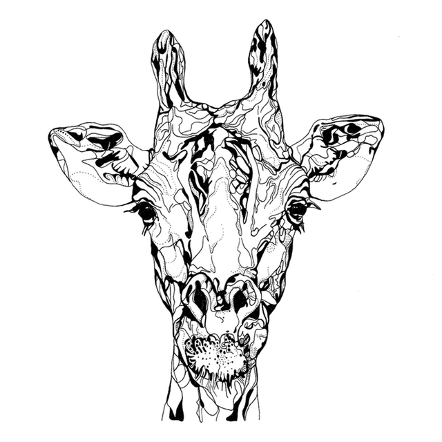 B&W A3 print - giraffe