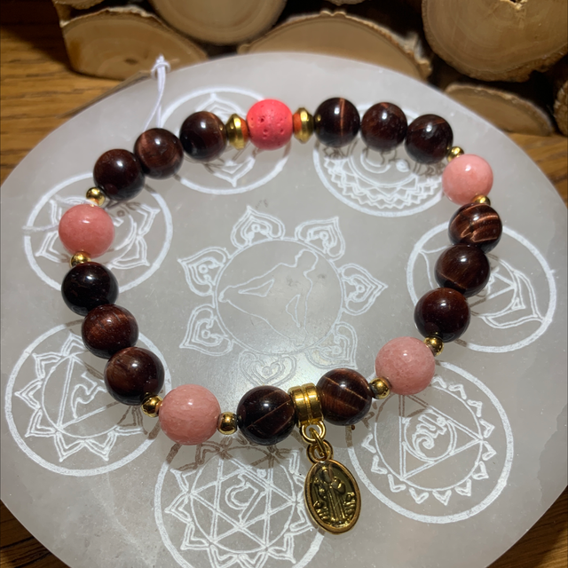 Œil de taureau et Rhodochrosite 