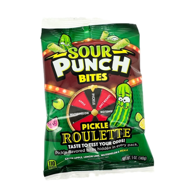 Sour Punch Bites Pickle Roulette Peg Bag 5oz (142g)