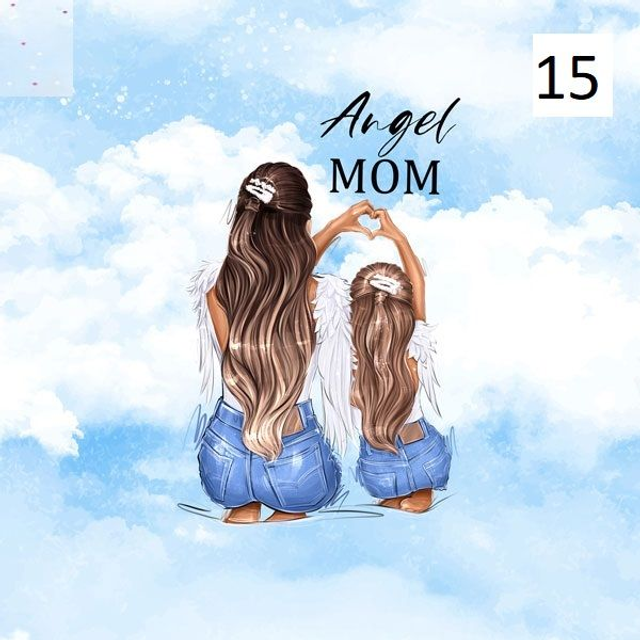 Panneau maman et fille  en Polyester - 50x50cm