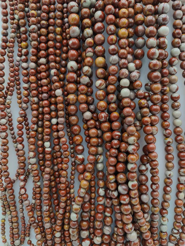 Jaspe rosalbin - Perles polies