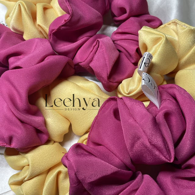 Scrunchie Magenta et Citron