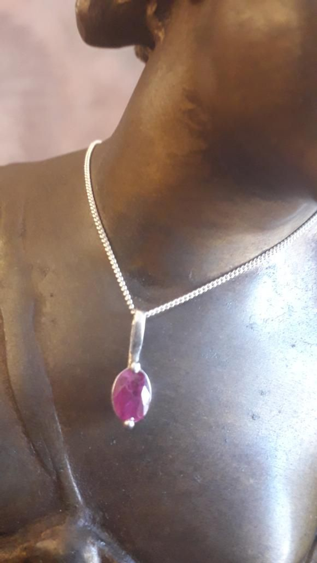 Pendentif rubis, argent 925