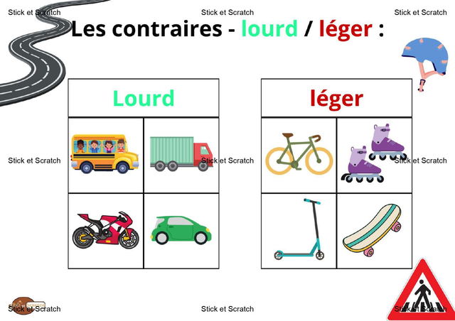 Les contraires - lourd / léger
