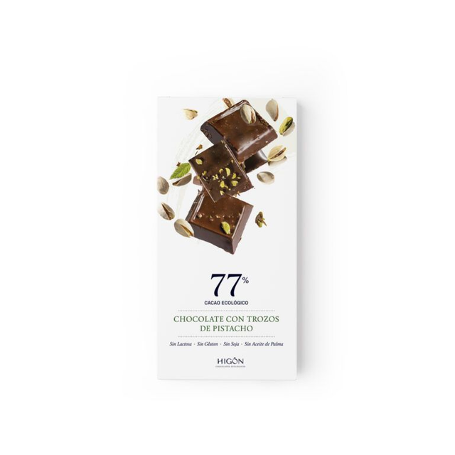 Chocolate negro 75% con pistachos