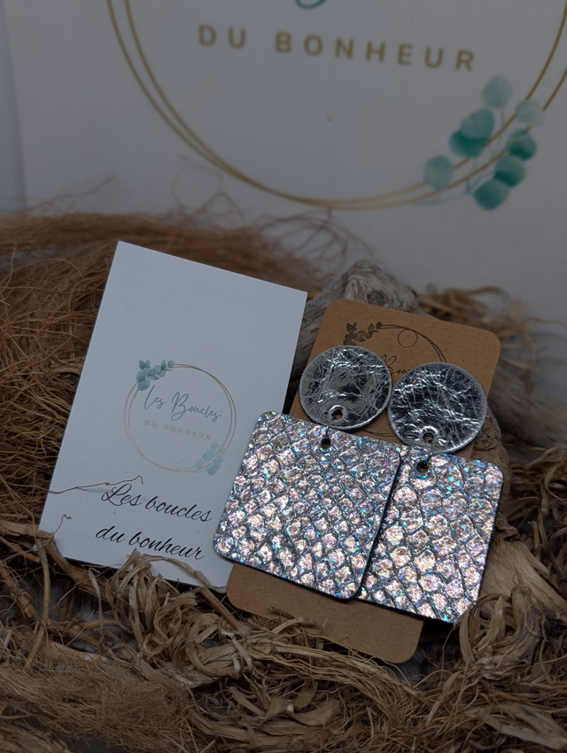 Boucles d&#039;oreilles Perrine argenté p010