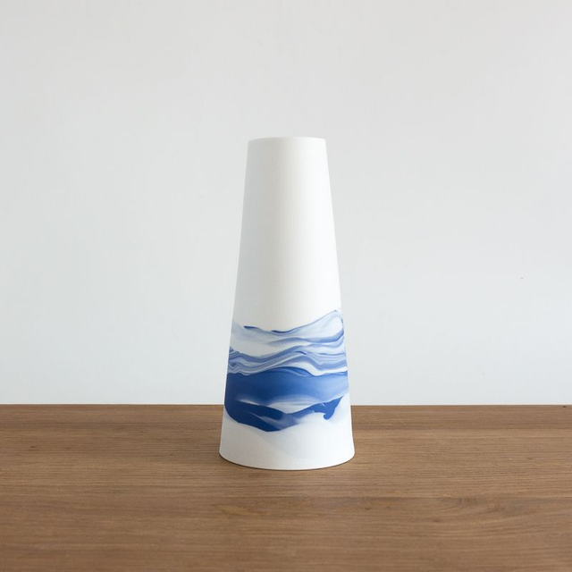 Vase - Grand - Horizons - Bleu et blanc