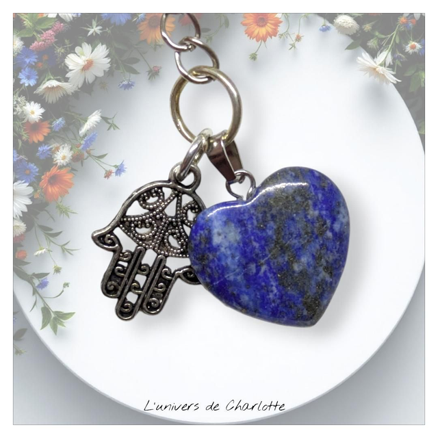 Porte-clés "Lapis-lazuli" hamza PC-014