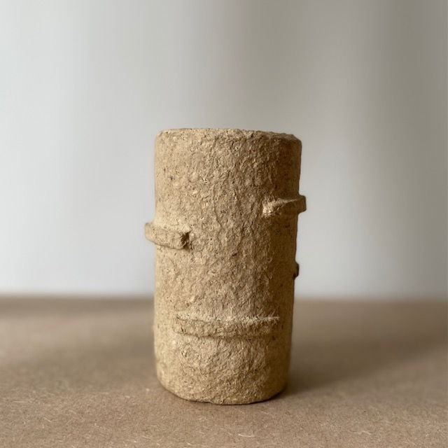 Petit vase papier mâché et verre 