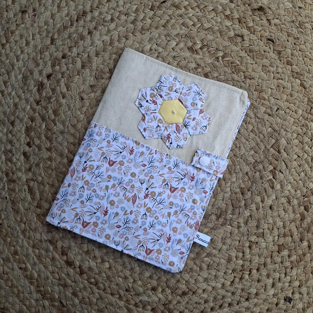 Protège agenda fleur rosace