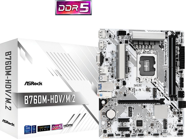 02.2.0096 – Scheda Madre ASRock B760M‑HDV/M.2 DDR5 – Micro‑ATX entry‑level con slot M.2 per Intel 12ª/13ª/14ª Gen