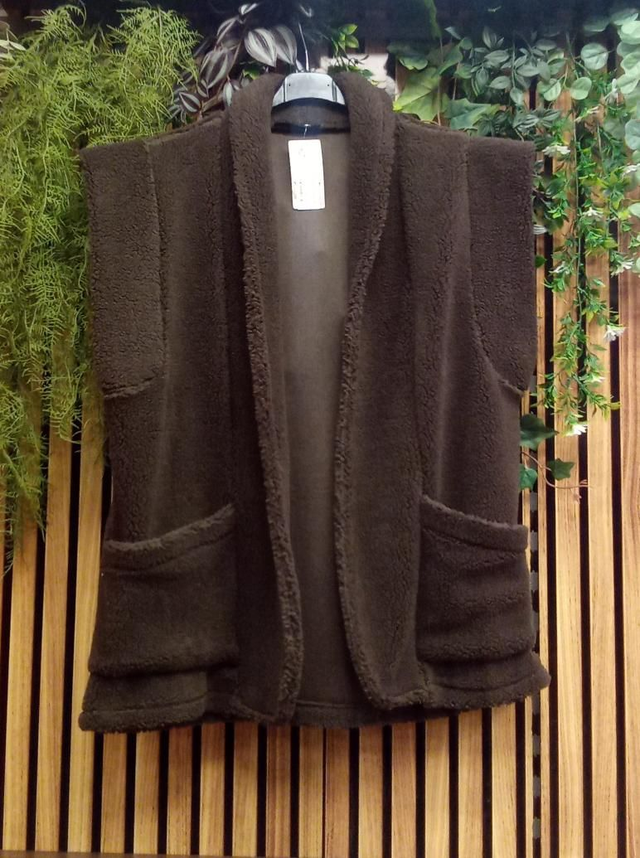 Gilet bouclé kort choco