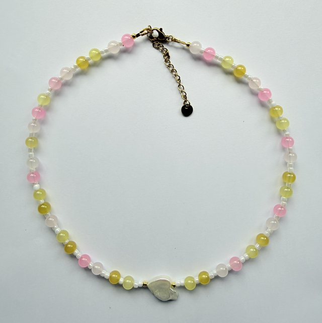 MIMI - Pastel Beaded and Pearl Choker Style Necklace