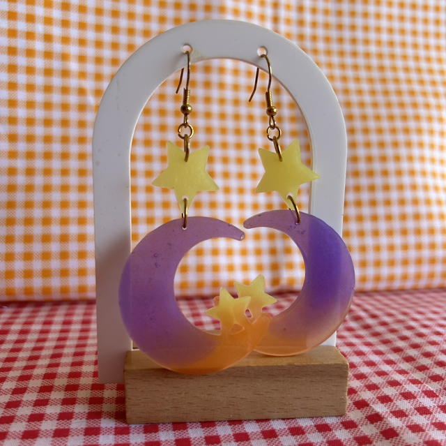 Pendientes Luna y Estrellas 