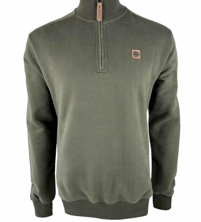 Trojan TR-9005 Quarter Zip Cord Trim Sweat - Army