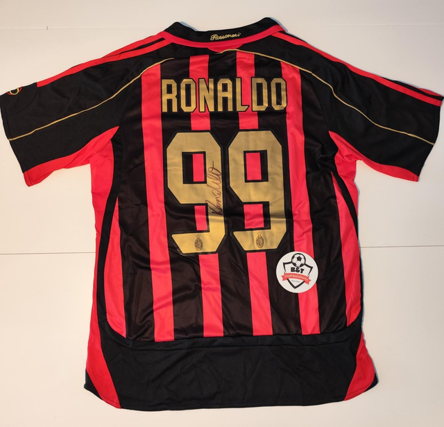 Gesigneerd AC Milan Shirt Ronaldo "O Fenômeno" #99