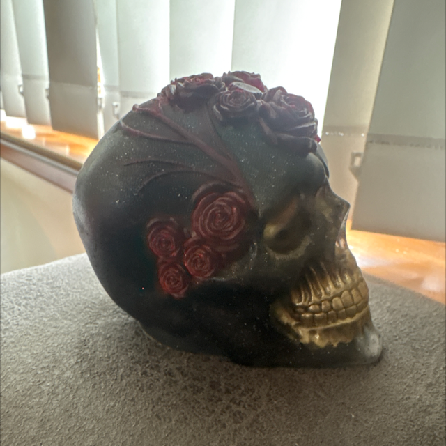 Dark Red, Black and Silver Small Skull