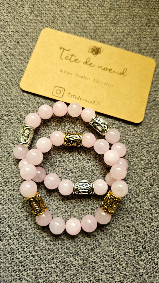 Bracelet pierre naturelle quartz rose 