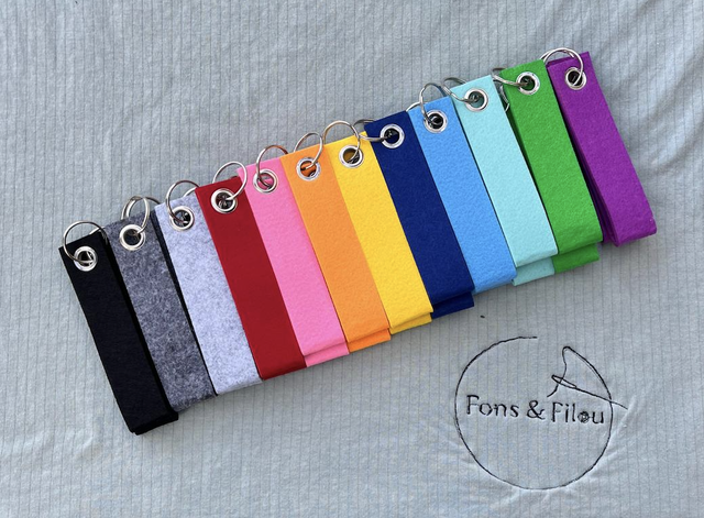 Vilten bedrukte sleutelhanger