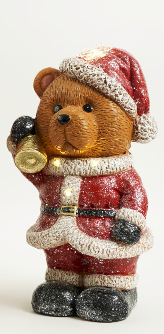 CHRISTMAS ourson père noel led 40cm ass