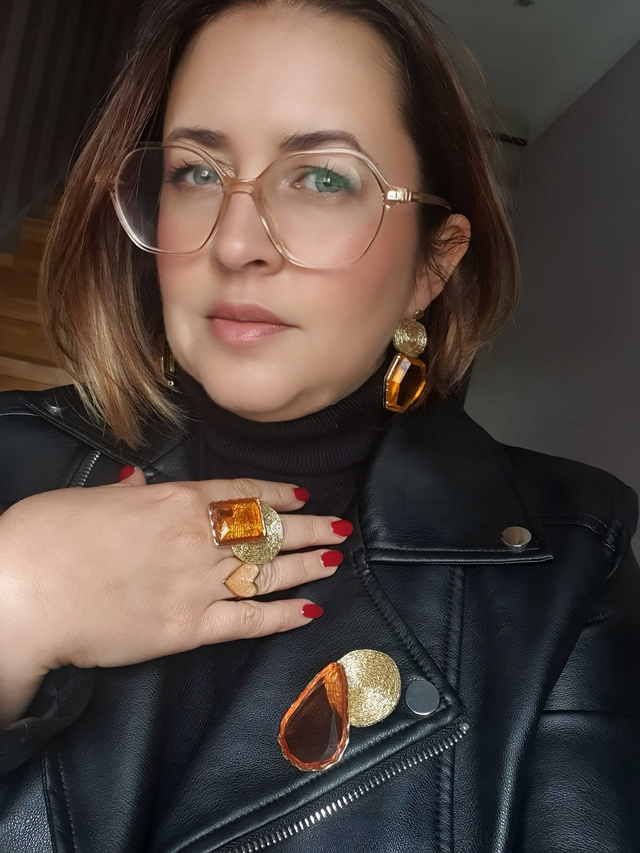 Bague Tourbillons orange pâle