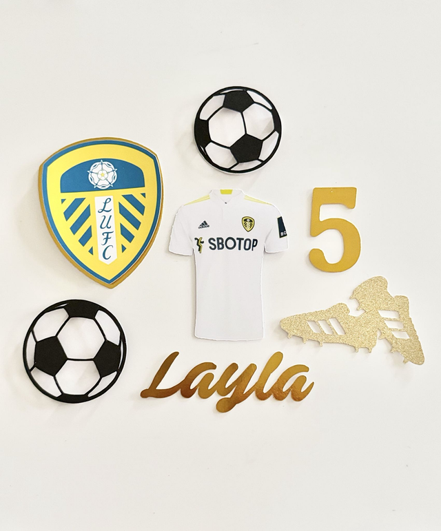 Personalised Leeds United football Cake topper
