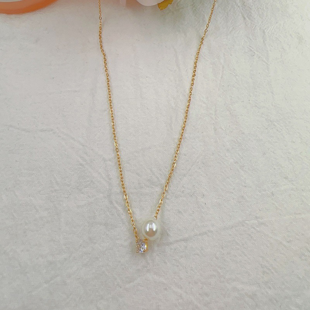 Collier perle strass