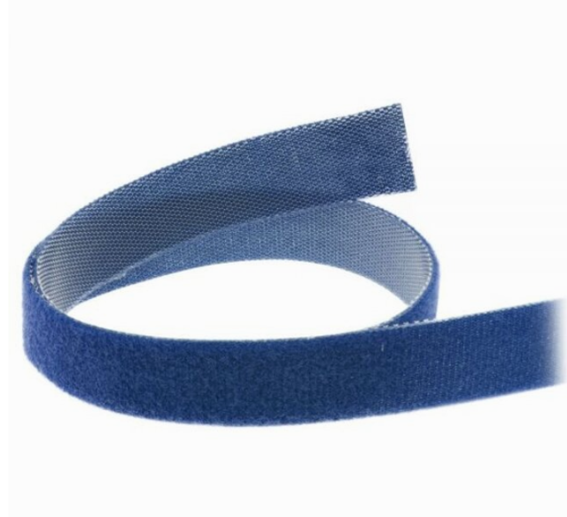 huismerk: Blauw klittenband 20mm per meter
