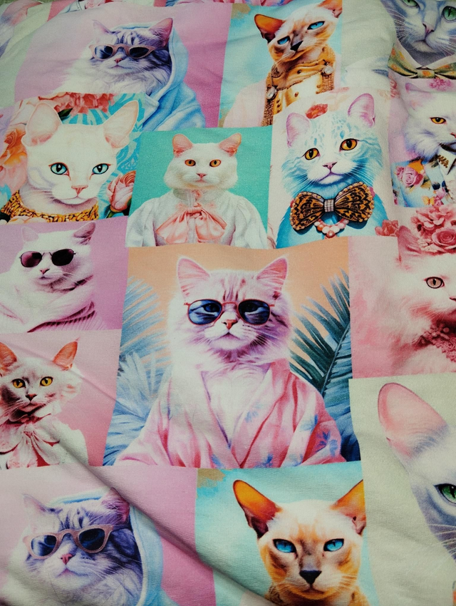 Tissu Chats rose pour COMMANDE 