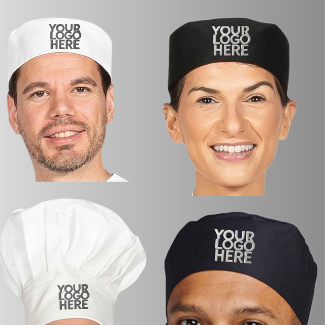 Chef hat customisable with text and logo