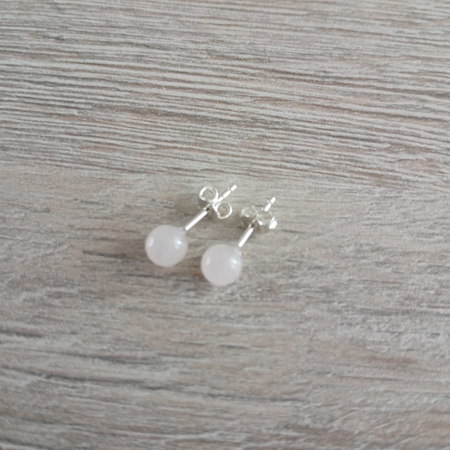 Elegante dames oorstekers Rozenkwarts - 925 zilver (9.011)