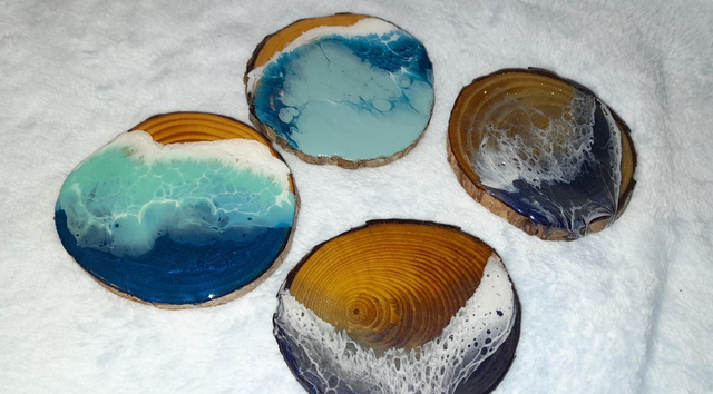 Wooden slice coasters