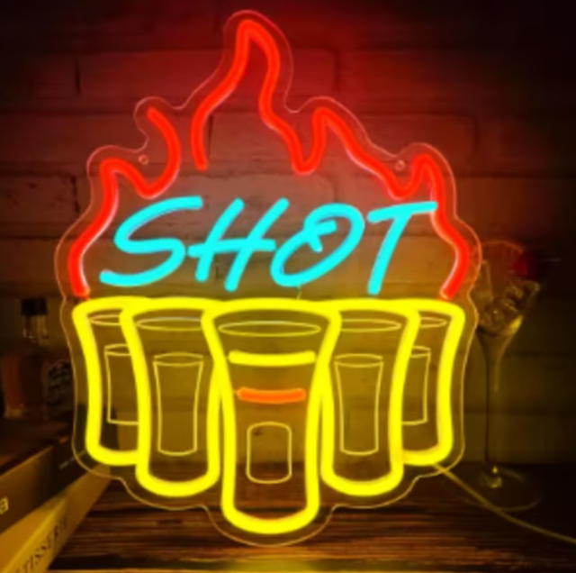 LED lamp neon stijl Shot Glazen (37x29.5cm)